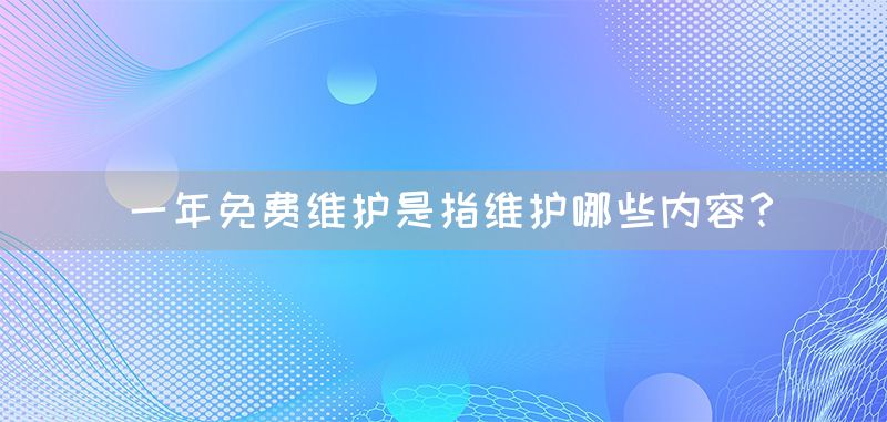 一年免费维护是指维护哪些内容？(图1)