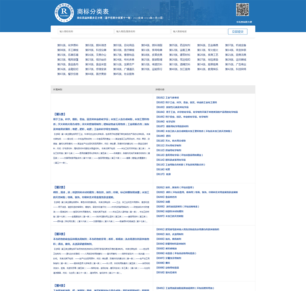 商标分类表完整数据模板(图1)